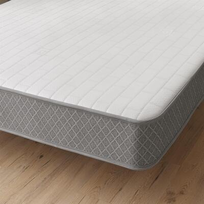 Starlight Beds 7.25" Deep Memory foam Grey Nebraska Border Budget Friendly Spring Mattress - 4ft6 Double Mattress (135cm by 190cm)