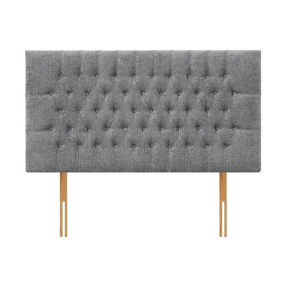 Standard Divan Base with Storage and Headboard Options - 3FT Single 90cm x 190cm / No Drawers / Button Pleat