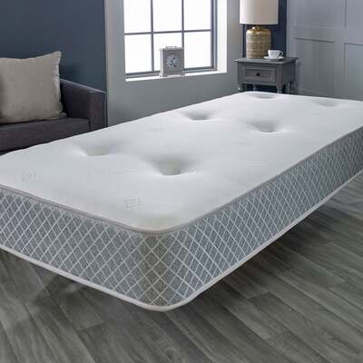Starlight Beds™ 7.25" Deep Hand tufted Memory Foam with Hybrid Spring Grey Border Mattress - 4ft Small Double Mattress (120cm by 190cm)