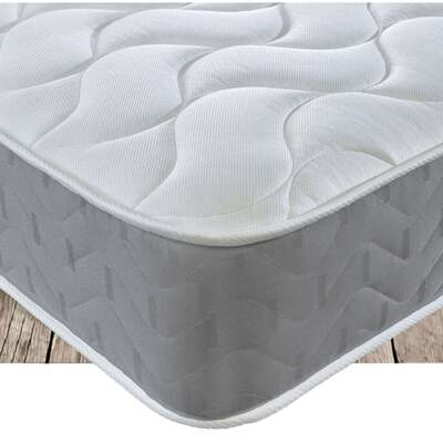 Starlight Beds - Grey Memory Foam Hybrid Sprung Open Coil Quilted Mattress - 4ft Small Double Mattress (120cm by 190cm)