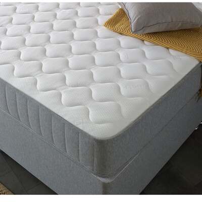 Starlight Beds 9" Deep Open Coil Stylish Grey Border Comfort Finish Memory Foam and Spring Mattress - 2ft6 by 5ft9 Shorty Mattress (75cm by 175cm)
