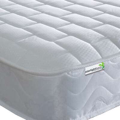 Starlight Beds™ Value Range 7" Deep Deluxe Finish Sleeping Surface Memory Foam with Spring White Mattress - 4ft6 Double Mattress (135cm by 190cm)