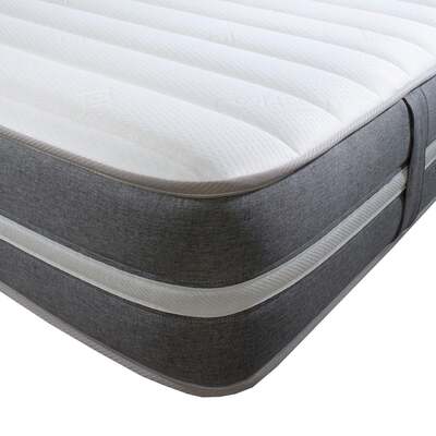 Starlight Beds™ European 9" Deep Grey & White Memory Foam and Pocket Spring Mattress - 4ft Small Double Mattress (120cm by 190cm)