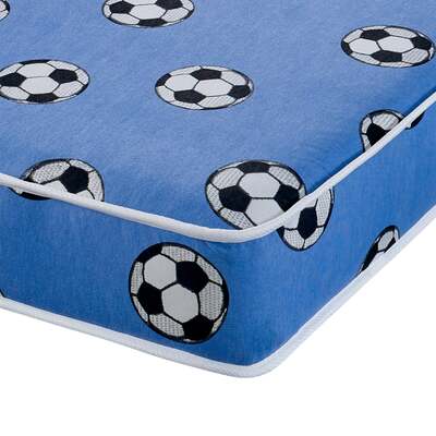 Starlight Beds™ &pipe; Children's 6" All Foam Blue Football Mattress - European Single (90cm by 200cm)