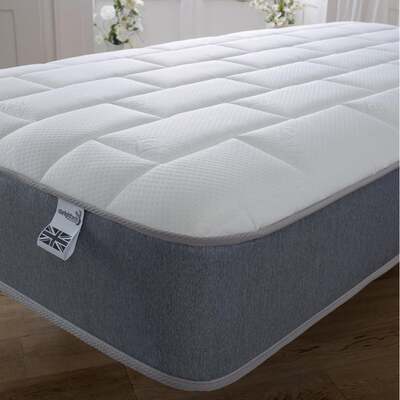 Starlight Beds™ 7.25" Deep Memory Foam Luxurious Cool Touch Top Panel Grey Border Spring Mattress - 4ft6 Double Mattress (135cm by 190cm)