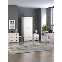 The Very Collection Jackson 4 Piece Kids Bedroom Furniture & Package - Wardrobe, 2 + 2 Drawer Chest, & Desk And Bedside Chest